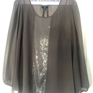 Talbots Dressy Blouse Sheer w/shell underneath XL